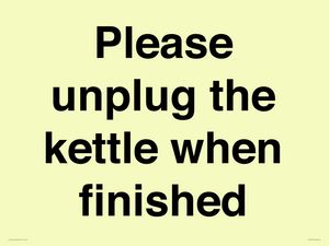 Please unplug the kettle when finished
